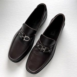Salvatore Ferragamo mens loafers, brown leather, size D 11. Like new.